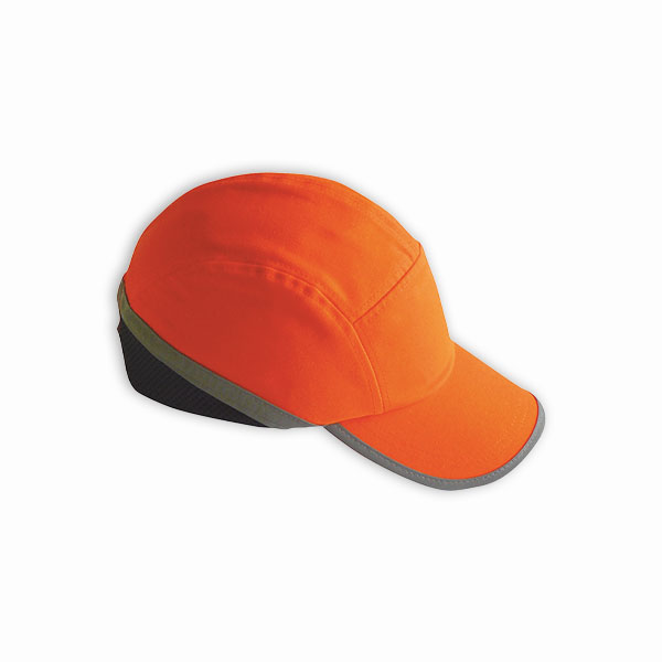 Casquette anti-heurt orange - Haute visibilité avec visière longue